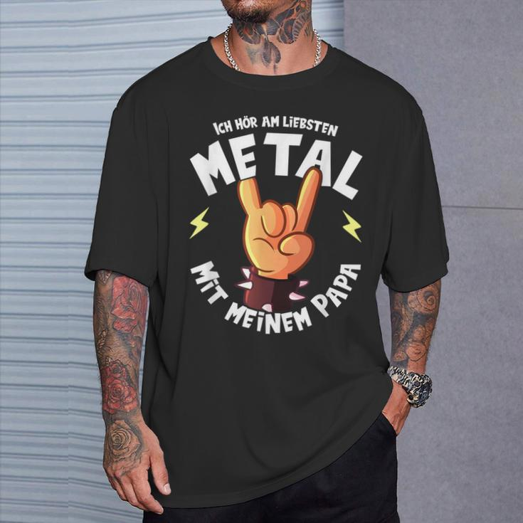 Ich Höram Lieb Metal Mit Mein Papa Ich Höre Am T-Shirt Geschenke für Ihn