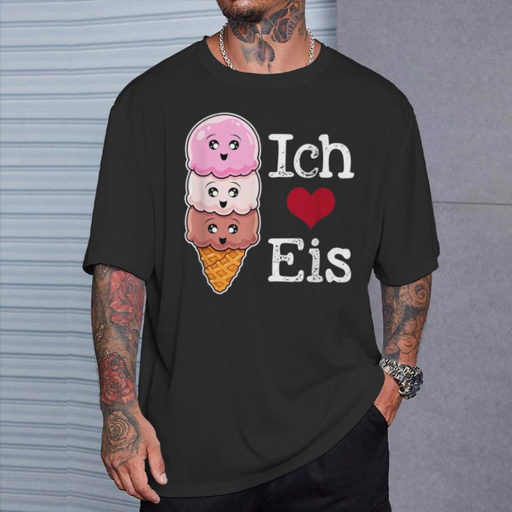 Ich Liebe Eiscreme In Waffle Horn Ice Balls T-Shirt Geschenke für Ihn