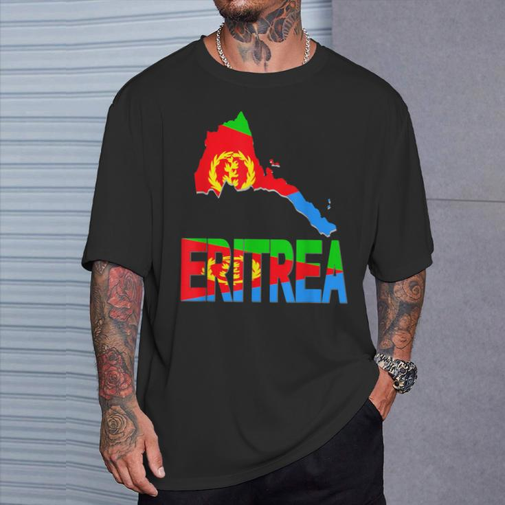 Ich Liebe Eritrea Flag In Eritrean Map Love Eritrea Flag Map T-Shirt Geschenke für Ihn