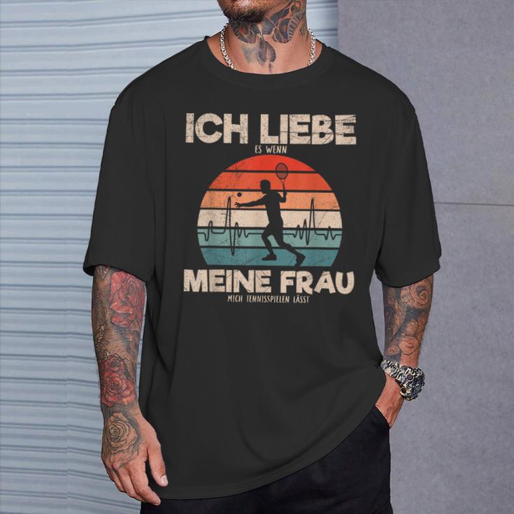 Ich Liebe Es Wenn Meine Frau Mich Tennis Games Lässt T-Shirt Geschenke für Ihn