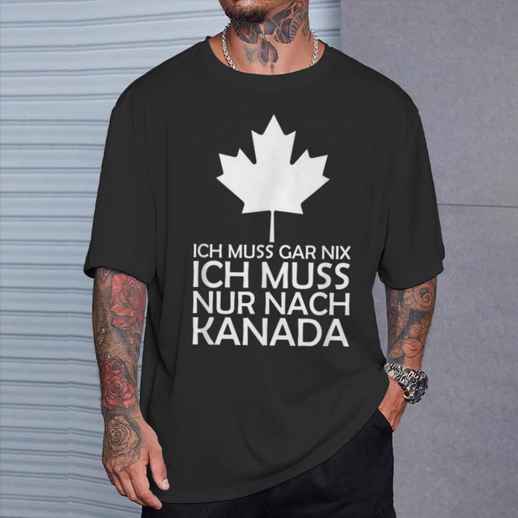 Ich Muss Nur Nach Kanada Rotes T-Shirt für Fans Geschenke für Ihn