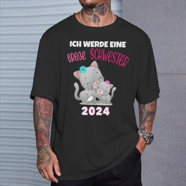 Ich Werde Eine Große Schwester 2024 Cat T-Shirt Geschenke für Ihn