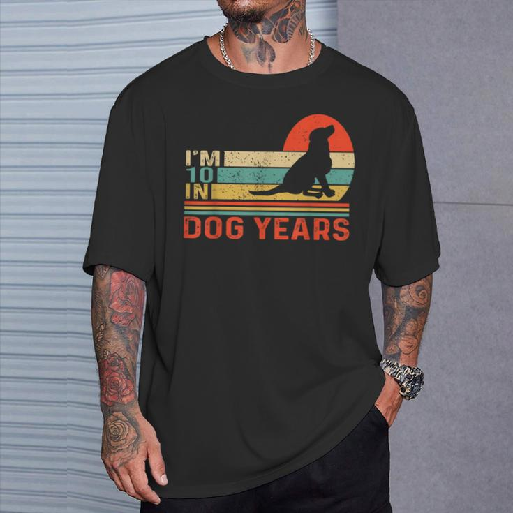 I'm 10 In Dog Years Vintage 70Th Birthday 70 Years Old T-Shirt Gifts for Him