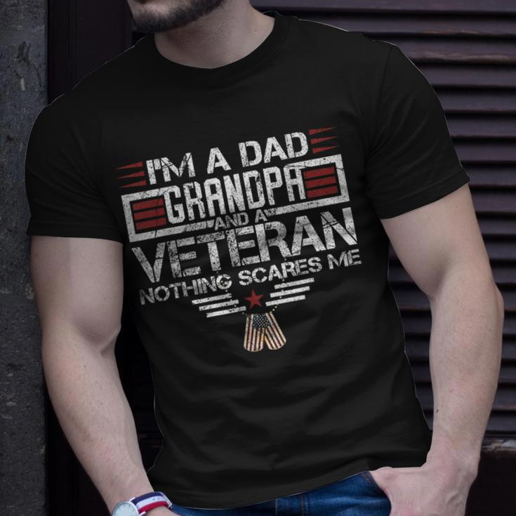 I'm A Dad Grandpa And Veteran Retro Papa Grandpa T-Shirt Gifts for Him