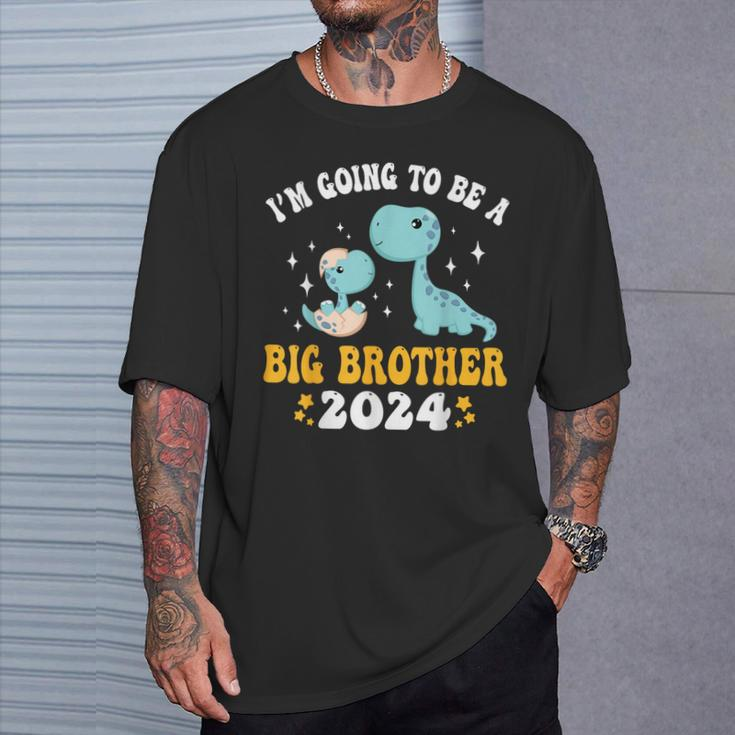 I'm Going To Be A Big Brother 2024 Announcement Dinosaur T-Shirt Gifts for Him