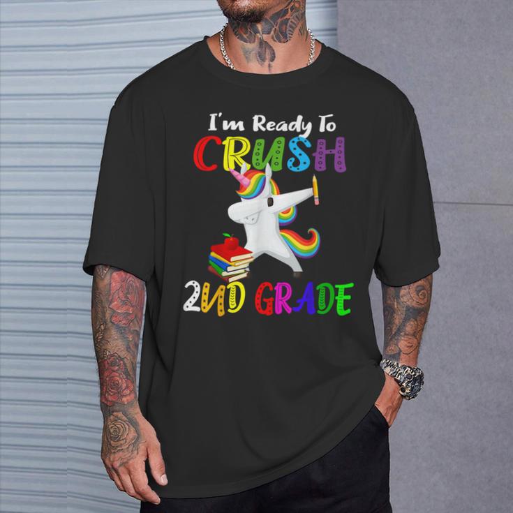 I'm Ready To Crush 2Nd Grade Second Grader Dabbing Unicorn T-Shirt Gifts for Him