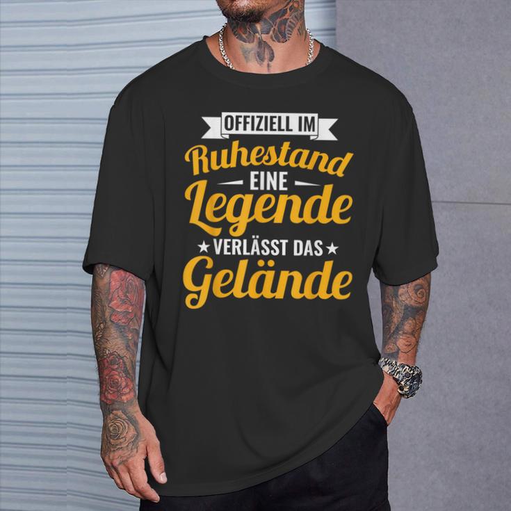 Im Ruhestand Legende Verlässt Gelände Schwarzes T-Shirt für Herren Geschenke für Ihn