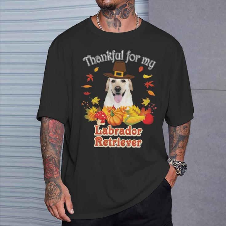 I'm Thankful For My Labrador Retriever Dog Lover Pumpkin T-Shirt Gifts for Him