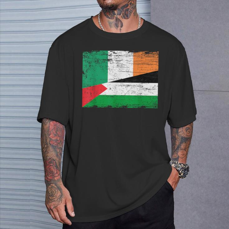 Ireland Palestine Flags Half Irish Half Palestinian T-Shirt Gifts for Him