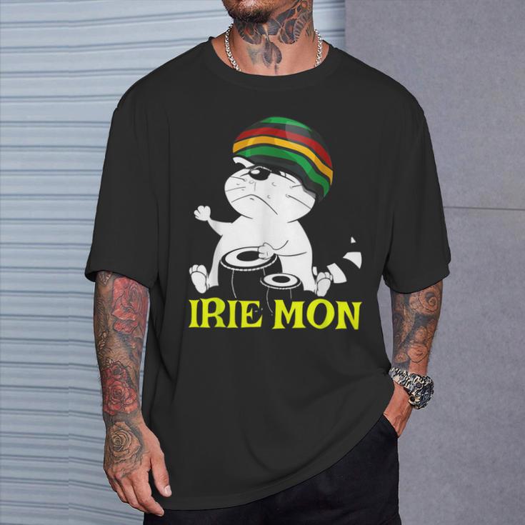 Irie Mon Rasta Cat Carribbean Patois Jamaican Slang T-Shirt Gifts for Him