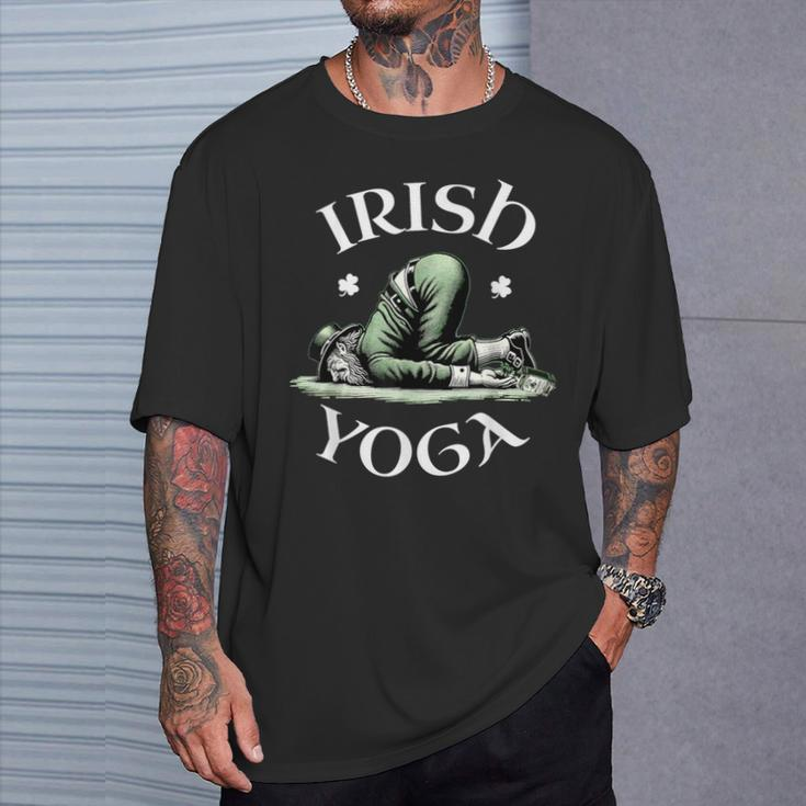 Irish Yoga Festive Green St Paddy's Day Humor T-Shirt Gifts for Him