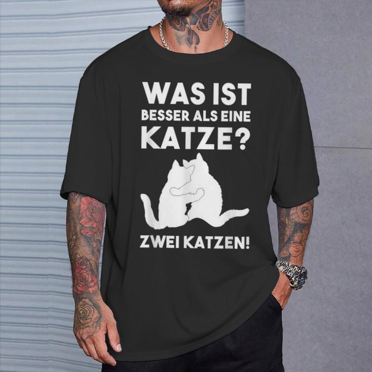 Was Ist Besser Als Eine Katze Katzen Fans T-Shirt Geschenke für Ihn