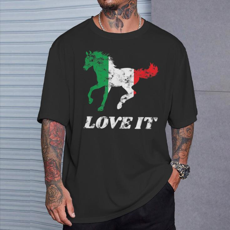 Italian Horse Riding Horseback Rider Equestrian Pony Hooves T-Shirt Gifts for Him