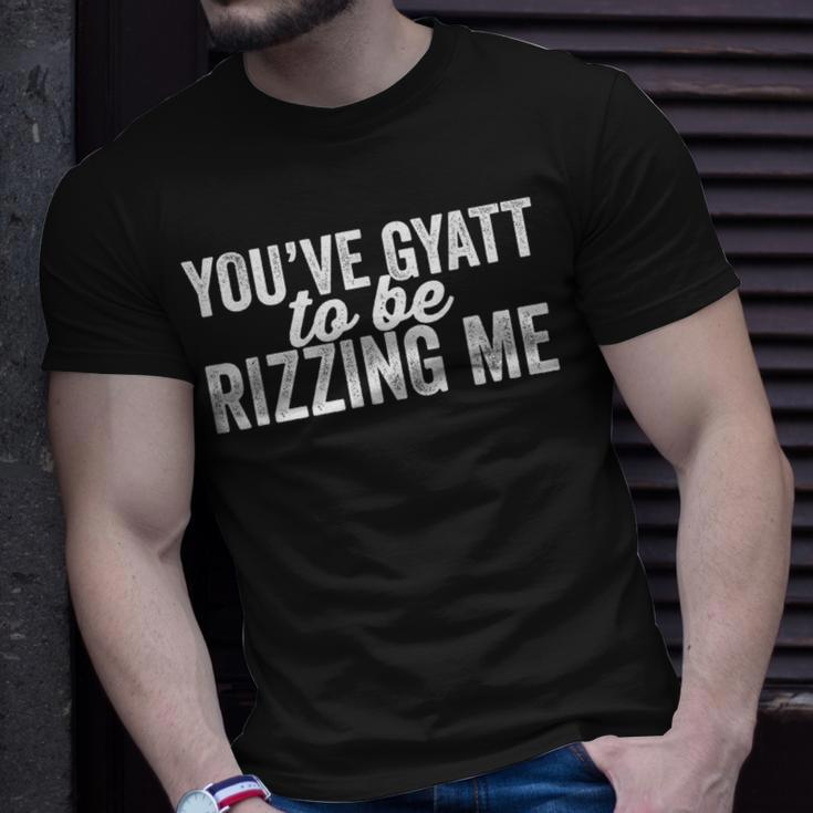 Italian Meme You've Gyat To Be Rizzing Me Retro T-Shirt Gifts for Him