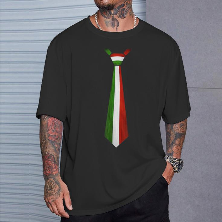 Italy Flag Fake Tie For Italian Fans T-Shirt Geschenke für Ihn