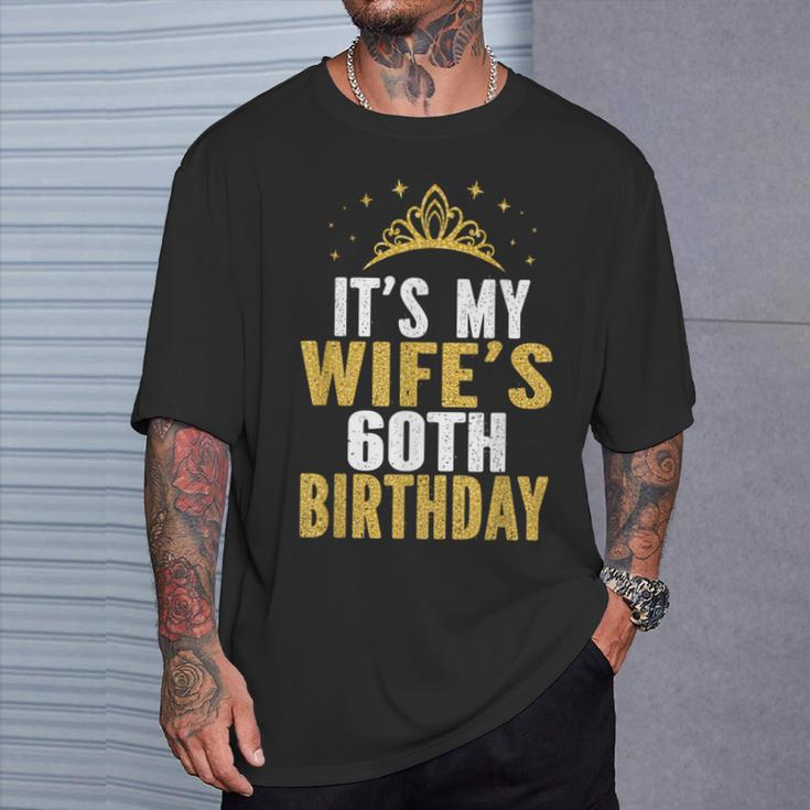 It's My Wife's 60Th Birthday 60 Years Old Wives T-Shirt Gifts for Him