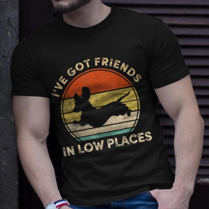 I've Got Friends In Low Places Dachshund Wiener Dog T-Shirt Gifts for Him