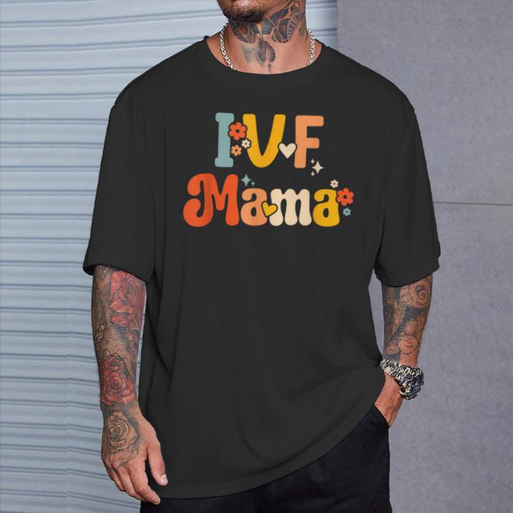 Ivf Mama Groovy Rainbow Ivf Mom Fertility Surrogate T-Shirt Gifts for Him