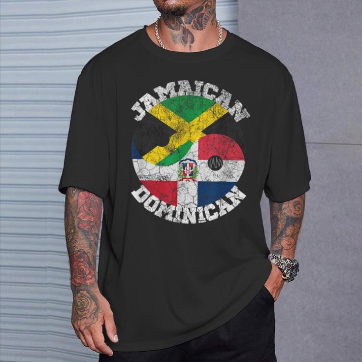 Jamaican Dominican Flag Dominican And Jamaica Flag T-Shirt - Monsterry