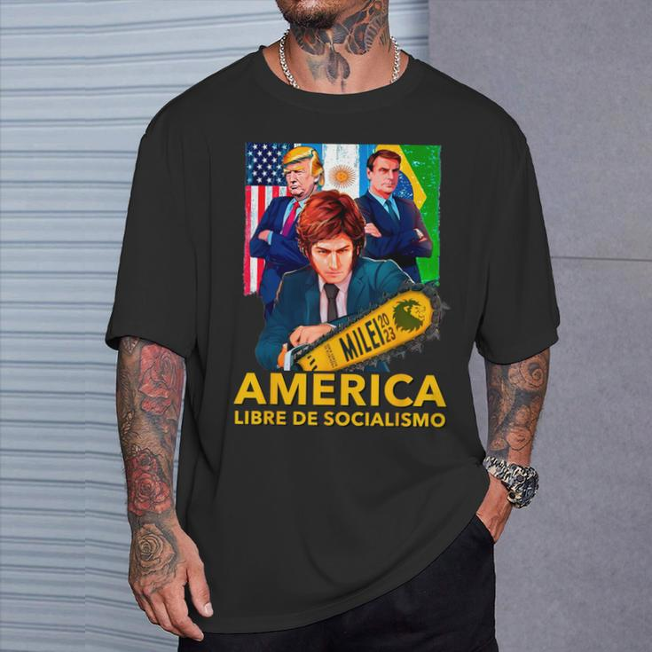 Javier Milei Presidente 2023 America Libre De Socialismo T-Shirt Gifts for Him