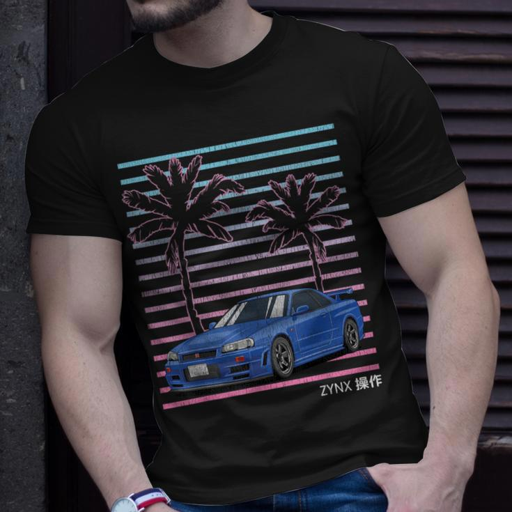 Jdm Import Tuner Drift Car Street Racing 80S Synthwave T-Shirt Gifts for Him