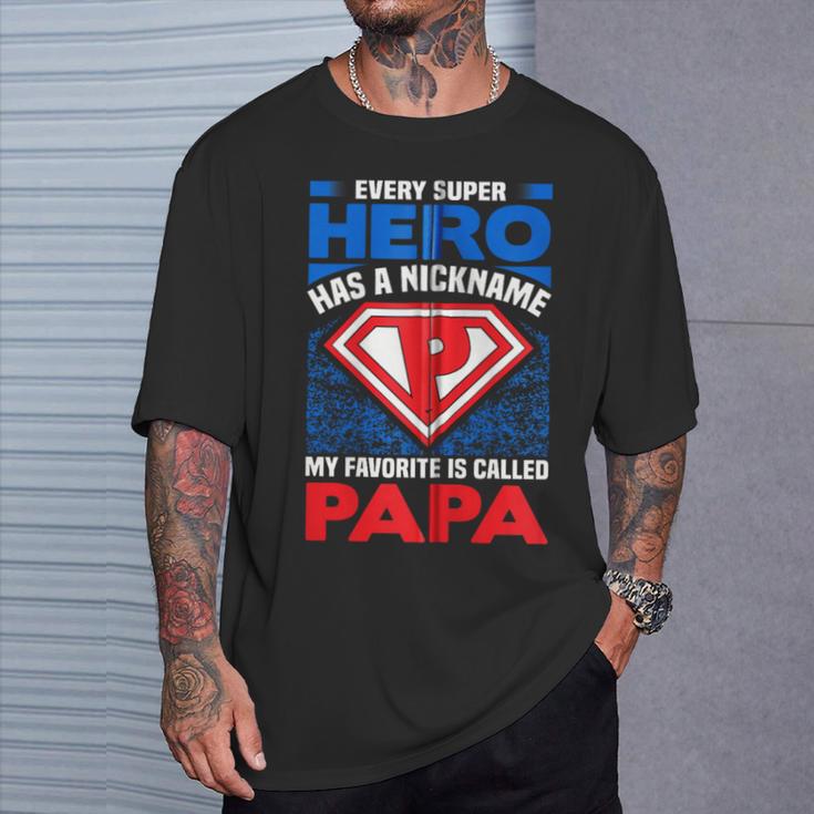 Jeder Superheld Hat Einen Spitznamen Mein Favorit Ist Papa Kapuzenjacke T-Shirt Geschenke für Ihn