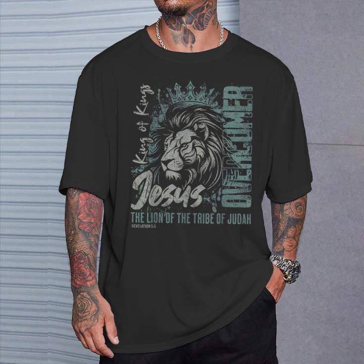 Jesus Is King Lion Of Judah Bible Faith Graphic Christian T-Shirt Gifts for Him
