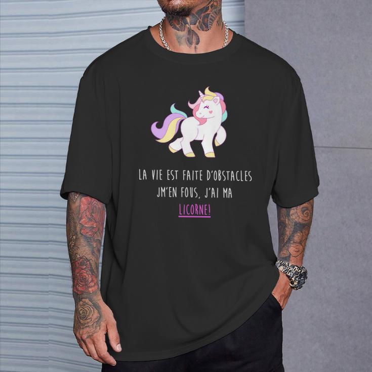 Jm'en Fous J'ai Ma Licorne T-Shirt Cadeaux pour lui
