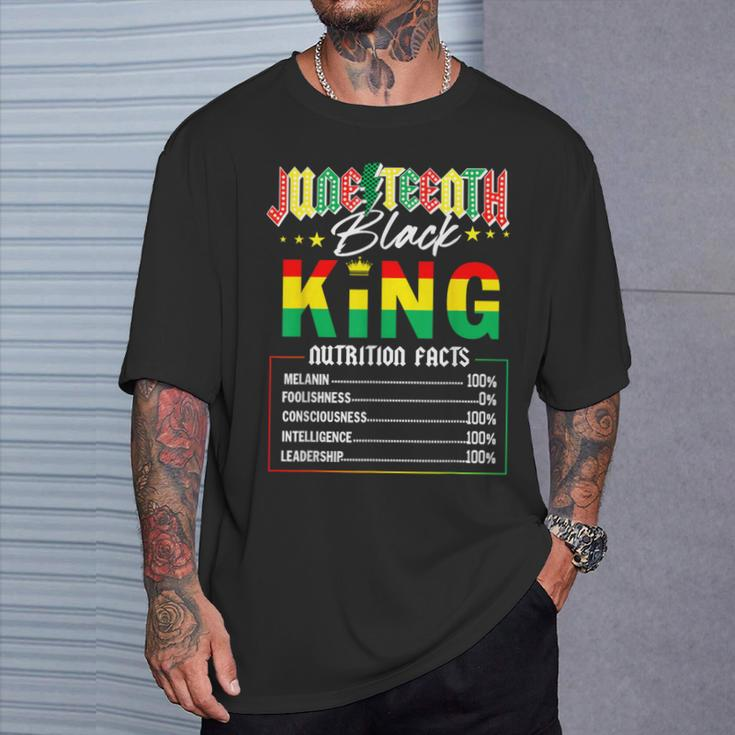 Junenth Black King Nutrition Facts Melanin African Men T-Shirt Gifts for Him