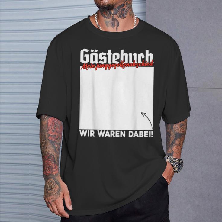 Junggesellenabschied Party Gästebuch Unterschrift Jga T-Shirt Geschenke für Ihn