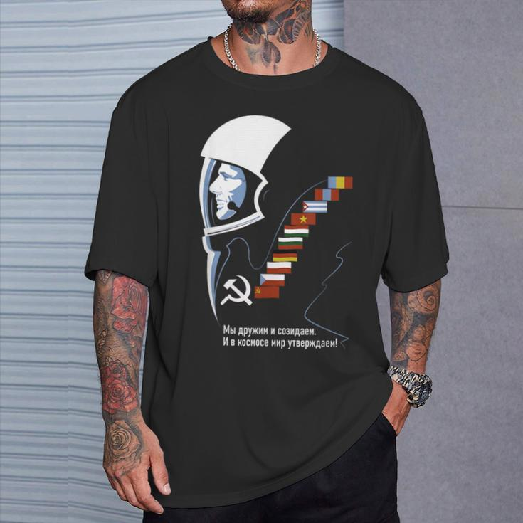 Juri Gagarinintage Sputnik Ussr Soviet Union Propaganda T-Shirt Geschenke für Ihn
