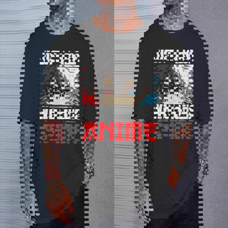Just A Boy Who Loves Anime Japanese Anime Boy Manga T-Shirt Gifts for Him