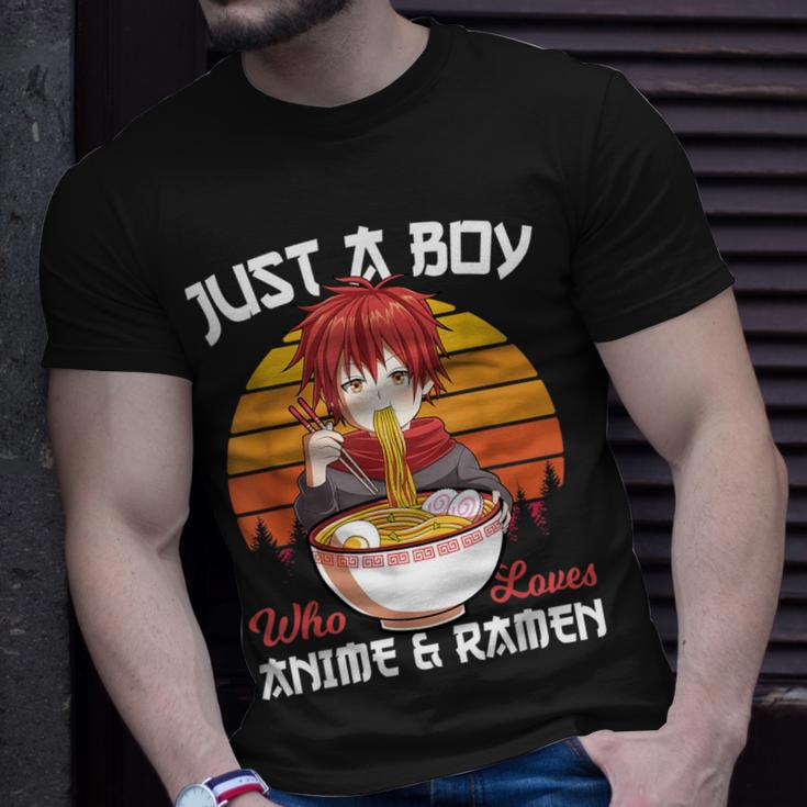 Just A Boy Who Loves Anime And Ramen Japanese Otaku T-Shirt Gifts for Him