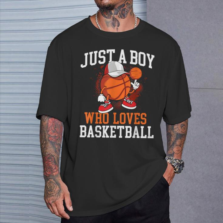 Just A Boy Who Loves Basketball Player Hoops T-Shirt Gifts for Him