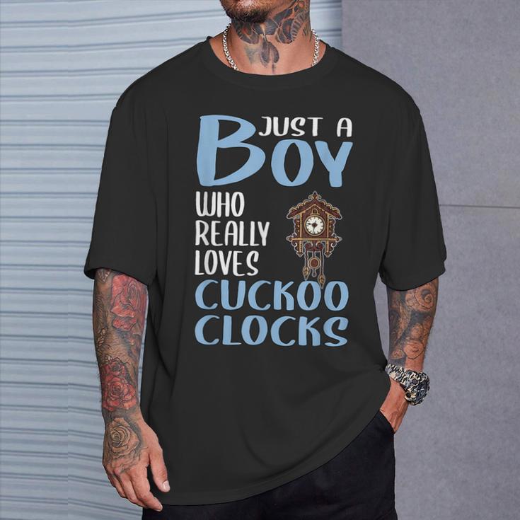 Just A Boy Who Really Loves Cuckoo Clocks T-Shirt Gifts for Him