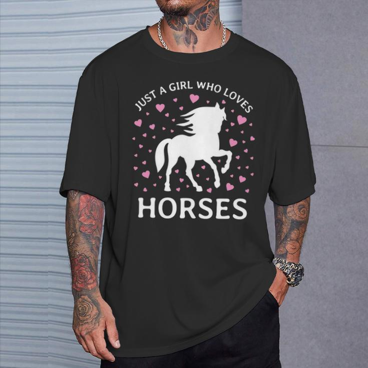 Just A Girl Who Loves Horses Cowgirl Horse Girl Riding T-Shirt Gifts for Him