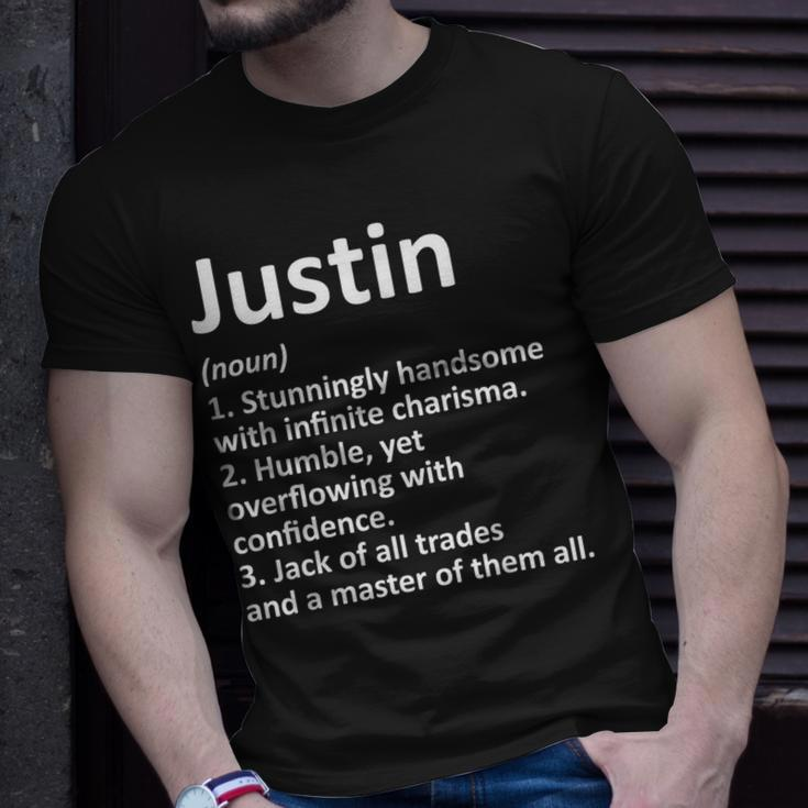 Justin Definition Personalized Name Birthday Idea T-Shirt Gifts for Him