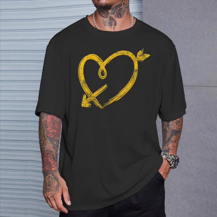 Kansas City Yellow Heart Arrow Red Kc T-Shirt Gifts for Him
