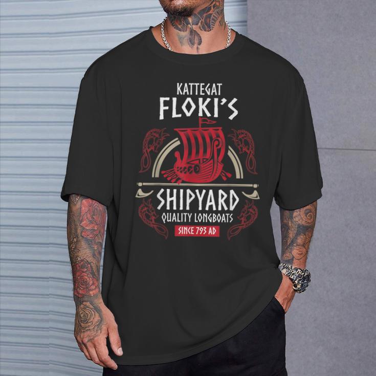 Kattegat Floki's Shipyard Viking & Nordic Mythology T-Shirt Geschenke für Ihn