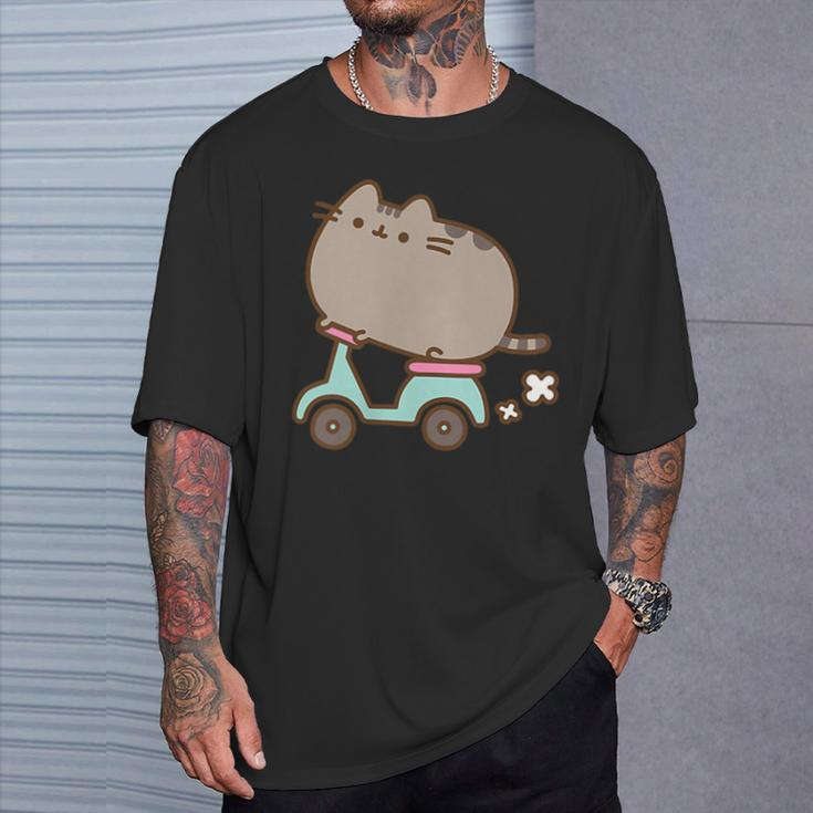 Katzen-Scooter T-Shirt, Unisex Lustiges Motiv für Herren und Damen Geschenke für Ihn
