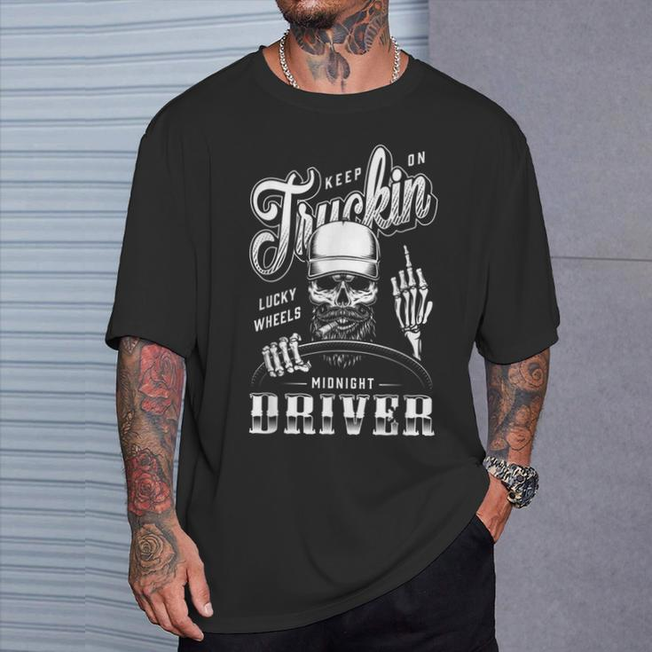 Keep On Trucking Diesel Addicted Trucker Driver Hat Vintage T-Shirt Gifts for Him