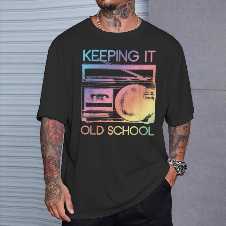Keeping It Old School Retro 80S 90S Boombox Music T-Shirt Gifts for Him