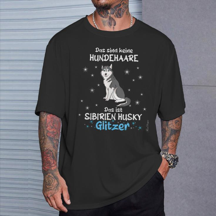 Keine Hundehaare Das Ist Hunde Siberien Husky Glitter T-Shirt Geschenke für Ihn