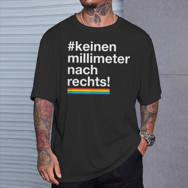 Keinen Millimeter Nach Rechts Lgbt Democratie Love T-Shirt Geschenke für Ihn