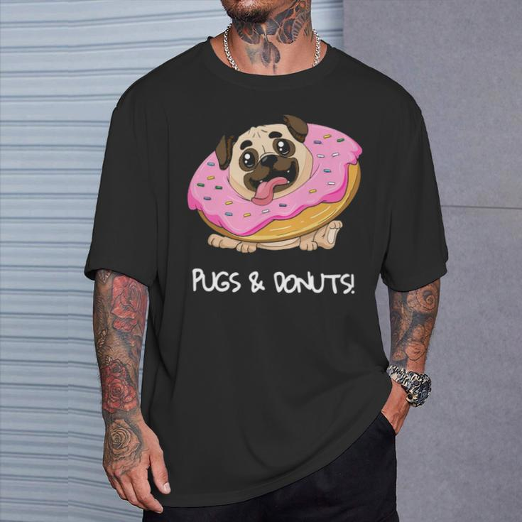 Kids Pugs & Donuts Pug Lover Candy Fan Girl T-Shirt Gifts for Him