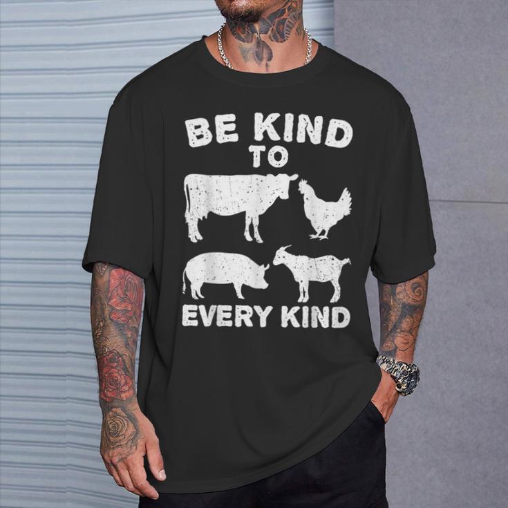 Be Kind To Every Kind Animal Lover Vegan Mm T-Shirt Gifts for Him