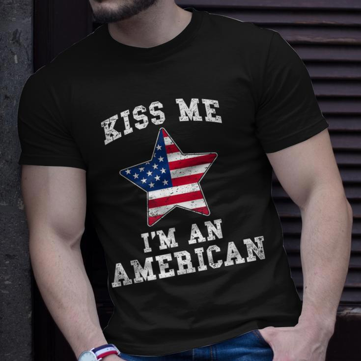Kiss Me I'm An American Usa Citizenship Patriotic T-Shirt Gifts for Him
