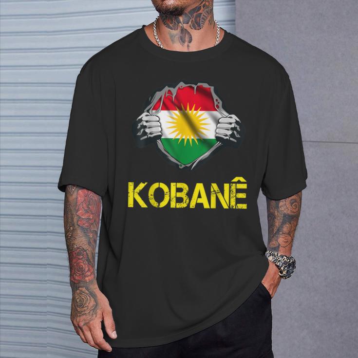 Kobani Kobane Kurdish Kurd Symbol Kurdistan Flag T-Shirt Geschenke für Ihn