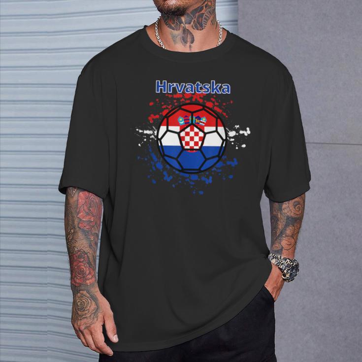 Kroatien Fußball Fan Trikot Kroatische Flagge Hrvatska T-Shirt Geschenke für Ihn