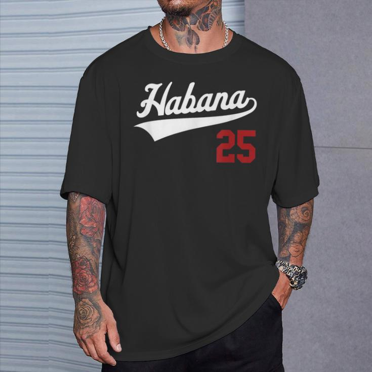 La Habana Camiseta Beisbol Havana Cuba Baseball Jersey 25 T-Shirt Gifts for Him
